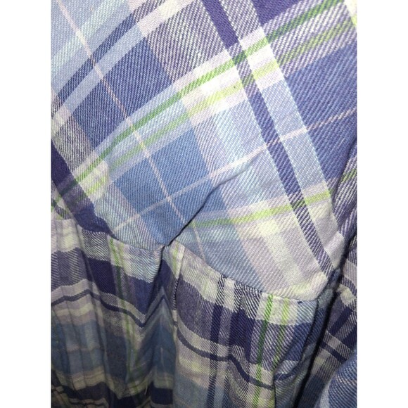 Roamans Purple Plaid 3/4 Sleeve Half Zip Flannel Night Gown Sz 3X - Picture 2 of 3